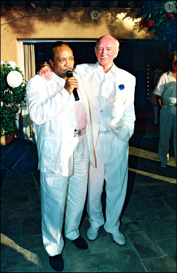 Quincy Jones et Eddie Barclay à Saint-Tropez le 25 juillet 1993.