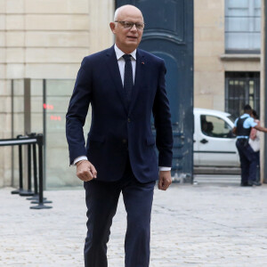 Edouard Philippe, président du parti Horizons - La première ministre reçoit les présidents des groupes parlementaires de l'Assemblée nationale et les chefs des partis politiques à l'Hôtel de Matignon à Paris le 18 septembre 2023. © Stéphane Lemouton / Bestimage 