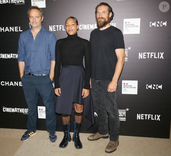 Cedric Kahn, Chloé Lecerf et Arieh Worthalter à la première du film "Le Procès Goldman" à la Cinémathèque Française à Paris, le 25 septembre 2023.