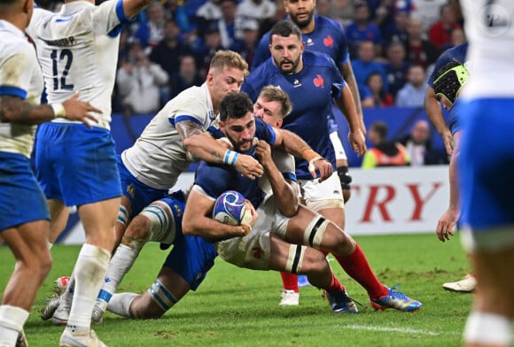 Charles Ollivon (france ) - Match de Coupe du monde de rugby entre la France et l'Italie (60-7) à Lyon le 6 octobre 2023. 