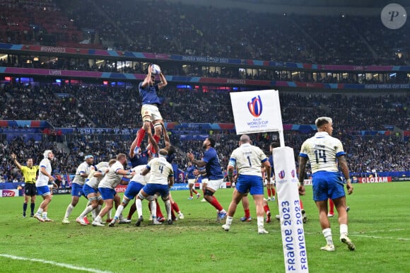 Charles Ollivon (france) - Match de Coupe du monde de rugby entre la France et l'Italie (60-7) à Lyon le 6 octobre 2023. 