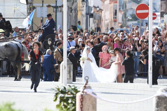 Mariage de Maria Francisca de Bragança (Bragance), duchesse de Coimbra avec l'avocat Duarte de Sousa Araujo Martins à Mafra au Portugal, le 7 octobre 2023. © Global Imagens/Atläntico Press/Bestimage