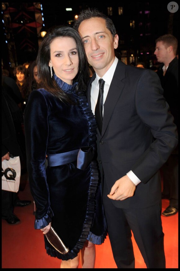 Marie Drucker et Gad Elmaleh, lors de l'avant-première de La Rafle, qui s'est tenue au Gaumont Champs-Elysées, à Paris, le 8 mars 2010.