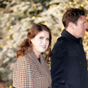 La princesse Eugenie d'York et son mari Jack Brooksbank, arrivent pour le "Together at Christmas" Carol Service à l'abbaye de Westminster à Londres, Royaume uni, le 15 décembre 2022. 