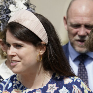La princesse Eugenie d'York - La famille royale britannique quitte la chapelle Saint-Georges de Windsor après la messe de Pâques, le 17 avril 2022. 