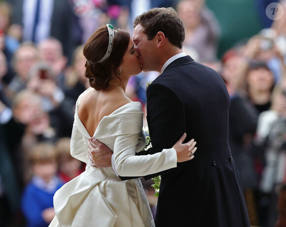 Elle retrace son mariage avec Jack Brooksbank.
La princesse Eugenie d'York, Jack Brooksbank - Cérémonie de mariage de la princesse Eugenie d'York et Jack Brooksbank en la chapelle Saint-George au château de Windsor le 12 octobre 2018. 