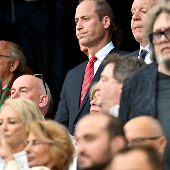 Le prince William et son fils le prince George - Quart de finale de la Coupe du monde de Rugby 2023 entre le Pays de Galles et l'Argentine. Marseille, le 14 octobre 2023. © Bruno Bebert / Bestimage