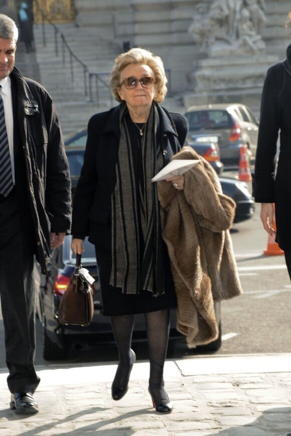 Bernadette Chirac au défilé Chanel le 9 mars à Paris au Grand Palais