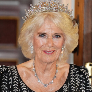 Et sa tiare était très impressionnante.
La reine consort d'Angleterre Camilla Parker Bowles lors d'un dîner à la Mansion House à Londres, en l'honneur du travail des institutions civiques de la ville de Londres. Le 18 octobre 2023 