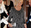 Elle scintillait de mille feux ! 
Le roi Charles III d'Angleterre et la reine consort Camilla Parker Bowles lors d'un dîner à la Mansion House à Londres, en l'honneur du travail des institutions civiques de la ville de Londres. Le 18 octobre 2023 