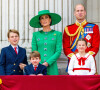 Kate Middleton est très présente pour les joueurs de l'équipe anglaise
Le prince George, le prince Louis, la princesse Charlotte, Kate Catherine Middleton, princesse de Galles, le prince William de Galles - La famille royale d'Angleterre sur le balcon du palais de Buckingham lors du défilé "Trooping the Colour" à Londres. Le 17 juin 2023