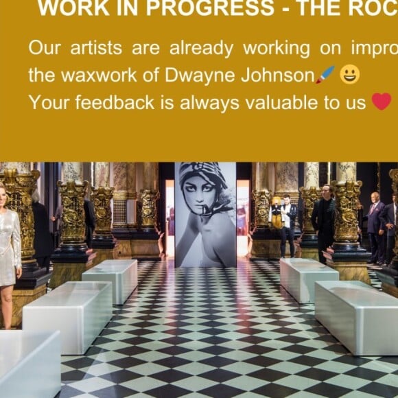 "Nos artistes sont déjà à l'oeuvre pour retoucher le personnage de Dwayne Johnson" a fait savoir le musée via son compte Instagram
Le musée Grévin répond à la polémique autour de la statue de Dwayne Johnson sur Instagram