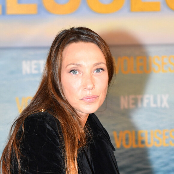 Laura Smet, rare dans ce genre d'événements, était superbe en noir.
Laura Smet - Avant-première du film "Voleuses" diffusé sur Netflix. Paris le 24 octobre 2023. © Veeren / Bestimage 