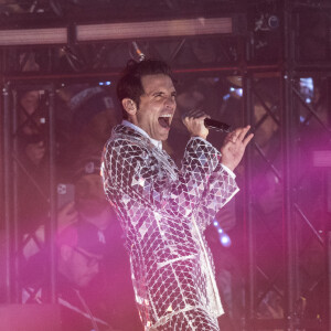 Medley de Mika - Personnalités à la finale de la coupe du monde de rugby Afrique du Sud / Nouvelle Zélande (12 - 11) au stade de France à Saint-Denis le 28 octobre 2023. 