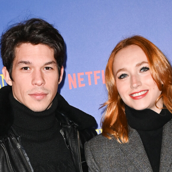 Sandor Funtek et sa compagne Chloé Jouannet - Avant-première du film "En place" au cinéma Max Linder Panorama à Paris le 9 janvier 2023. © Coadic Guirec/Bestimage