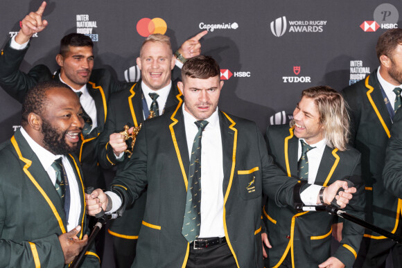 Les joueurs de l’Afrique du Sud - Photocall des World Rugby Awards à l'Opéra Garnier à Paris le 29 octobre 2023. © Pierre Perusseau/Bestimage