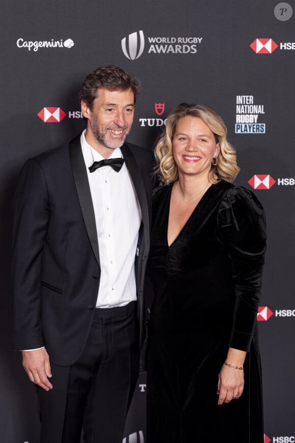 Michel Poussau et sa femme Margot - Photocall des World Rugby Awards à l'Opéra Garnier à Paris le 29 octobre 2023. © Pierre Perusseau/Bestimage