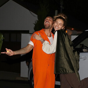 Excusif - Paris Jackson et son petit-ami quittent la soirée d'Halloween de Michael Braun à Los Angeles.