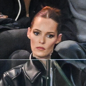 Exclusif - Maëva Coucke (Miss France 2018) - People dans les tribunes de la demi-finale de l'Open Rolex Paris Masters à l'Accor Arena entre N. Djokovic contre A. Rublev le 4 Novembre 2023. © Matthieu Mirville/Bestimage 