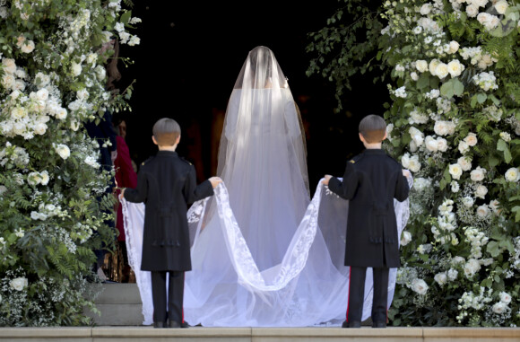 Meghan Markle, duchesse de Sussex, arrive à la chapelle St. George au château de Windsor - Cérémonie de mariage du prince Harry et de Meghan Markle en la chapelle Saint-George au château de Windsor, Royaume Uni, le 19 mai 2018. 