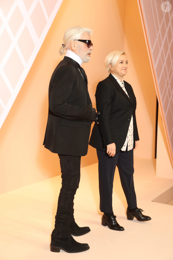 Karl Lagerfeld et Silvia Venturini - Défilé de mode Fendi lors de la Fashion Week Automne/hiver 2018/19 de Milan, Italie, le 22 février 2018.
