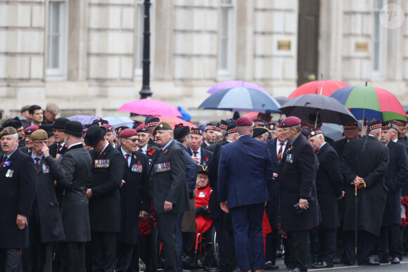 La famille royale honore les disparus des deux guerres mondiales lors de la cérémonie Remembrance Sunday (Dimanche du souvenir) au Cénotaphe à Londres. Le 12 novembre 2023.