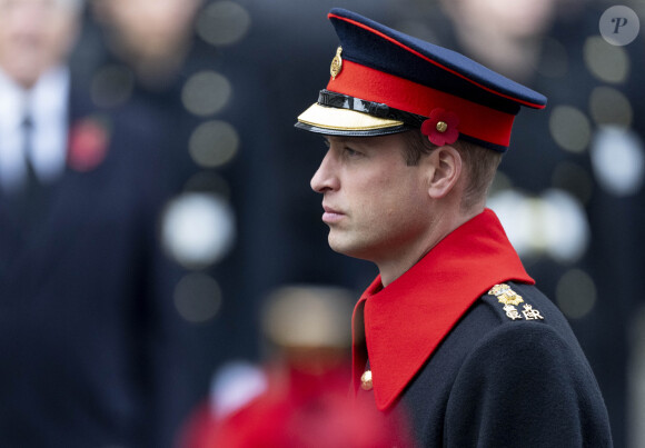 Le prince William - La famille royale honore les disparus des deux guerres mondiales lors de la cérémonie Remembrance Sunday (Dimanche du souvenir) au Cénotaphe à Londres. Le 12 novembre 2023.