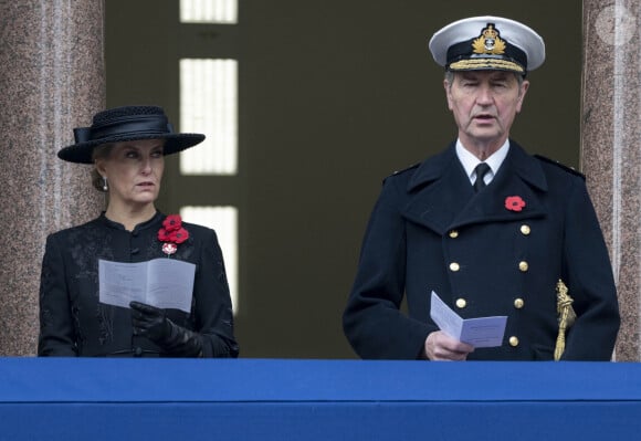 Sophie Duchesse d'Edimbourg, Timothy Laurence - La famille royale honore les disparus des deux guerres mondiales lors de la cérémonie Remembrance Sunday (Dimanche du souvenir) au Cénotaphe à Londres. Le 12 novembre 2023.