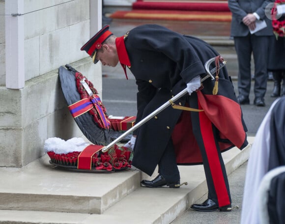 Le prince William - La famille royale honore les disparus des deux guerres mondiales lors de la cérémonie Remembrance Sunday (Dimanche du souvenir) au Cénotaphe à Londres. Le 12 novembre 2023.