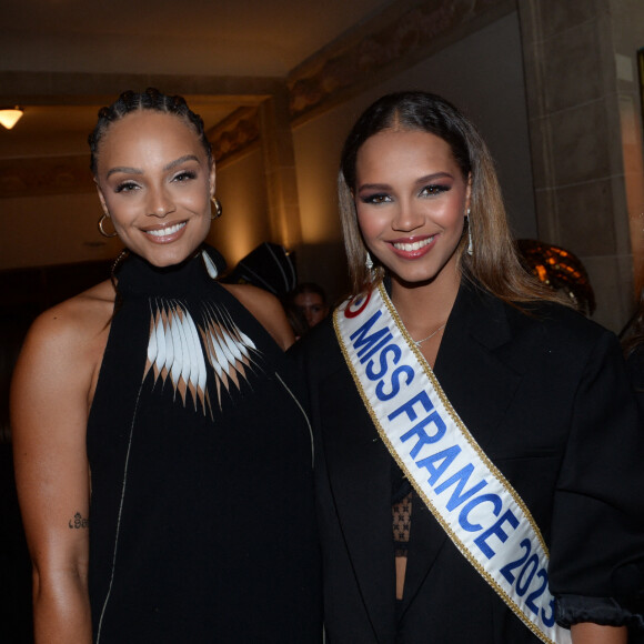 Alicia Aylies (Miss France 2017) et Indira Ampiot (Miss France 2023) lors du "Etam Show 2023" au club "Le Palace" lors de la Fashion Week de Paris (PFW), le 26 septembre 2023. © Rachid Bellak/Bestimage 