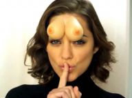 Regardez la délirante vidéo de Marion Cotillard... avec une paire de seins sur le front !!!