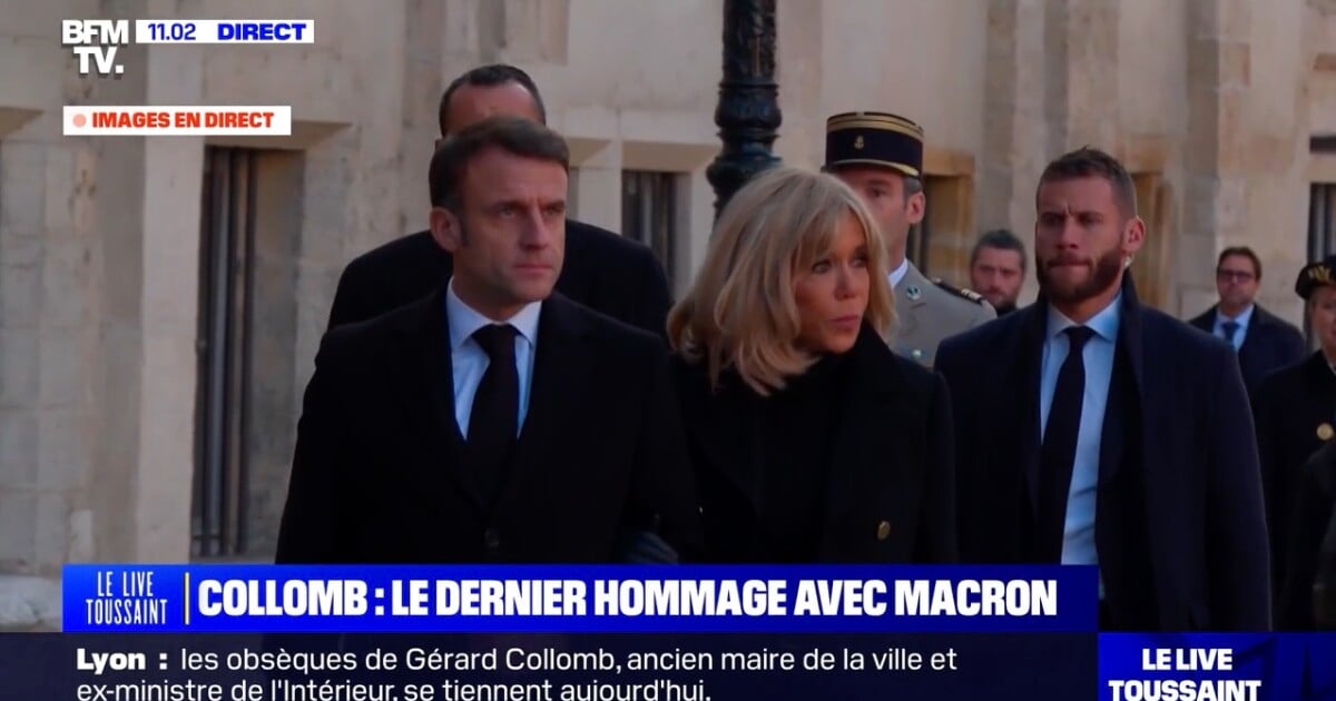 Obsèques De Gérard Collomb Sa Veuve Soutenue Par Emmanuel Et Brigitte Macron Sa Dernière 