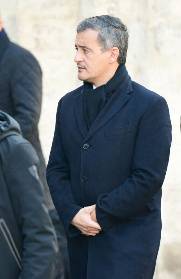 Gérald Darmanin - Obsèques de Gérard Collomb en la cathédrale Saint-Jean à Lyon le 29 novembre 2023. © Romain Doucelin/Bestimage