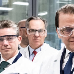 La princesse Victoria et le prince Daniel de Suède en visite au HUB Imperial College Innovation à Londres, à l'occasion de leur voyage officiel au Royaume-Uni. Le 29 novembre 2023 