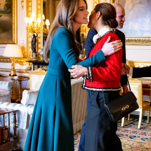 La princesse Victoria et le prince Daniel de Suède reçus par Le prince William, prince de Galles, et Catherine (Kate) Middleton, princesse de Galles, au château de Windsor, le 30 novembre 2023. 