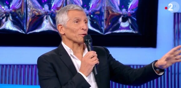 Nagui le soir de l'élimination de Laurens de "N'oubliez pas les paroles" sur France 2 après 58 victoires et 457 000 euros de gains.