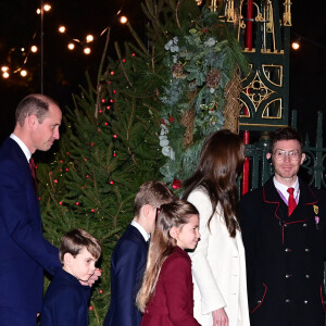 Le prince William, Kate Middleton, le prince George, la princesse Charlotte et le prince Louis - Concert de Noël "Together At Christmas" à l'abbaye de Westminster à Londres, le 8 décembre 2023.