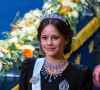 De son côté, la princesse Sofia avait misé pour une robe noire très élégante
La princesse Sofia - La famille royale de Suède lors de la cérémonie de remise du prix Nobel à Stockholm. Le 10 décembre 2023