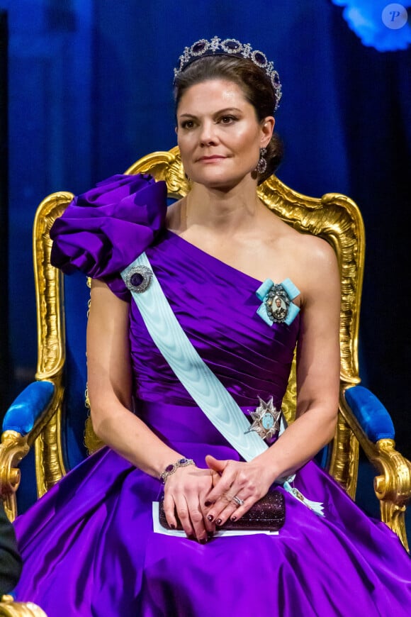 La famille royale de Suède a présidé comme chaque année la cérémonie de remise du prix Nobel à Stockholm
La princesse Victoria - La famille royale de Suède lors de la cérémonie de remise du prix Nobel à Stockholm.
