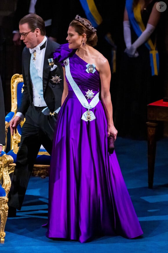 La princesse Victoria, le prince Daniel - La famille royale de Suède lors de la cérémonie de remise du prix Nobel à Stockholm. Le 10 décembre 2023