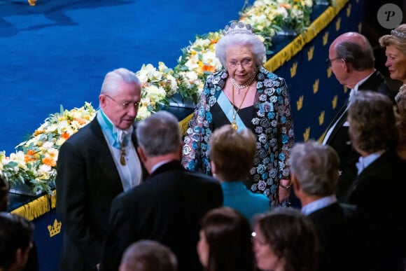 La princesse Christina, Tord Magnuson - La famille royale de Suède lors de la cérémonie de remise du prix Nobel à Stockholm. Le 10 décembre 2023