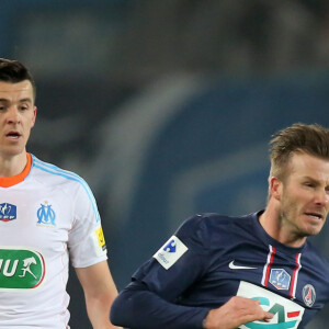 L'ancien joueur de l'OM a eu des propos sexistes la semaine dernière
 
Joey Barton et David Beckham - Huitieme de finale de la Coupe de France de football entre le PSG et l'Olympique de Marseille au Parc des Princes a Paris le 27 fevrier 2013. Le PSG a remporte le match sur le score de 2 buts a 0.