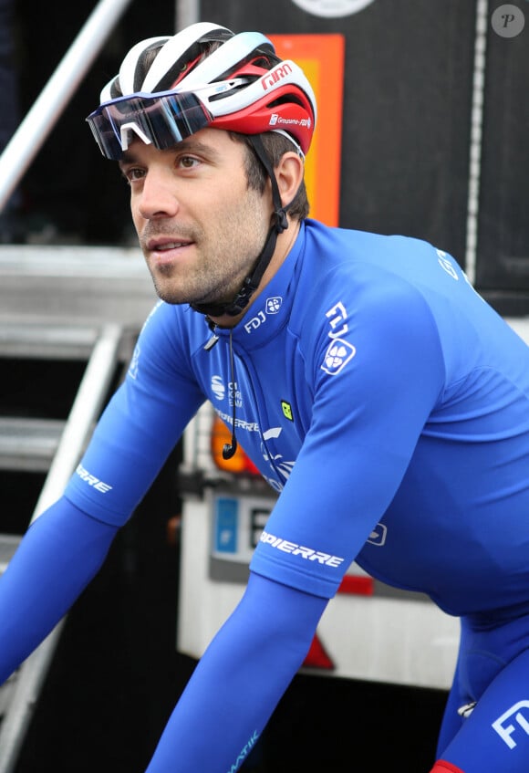 Thibaut Pinot de l'équipe Total Groupama - FDJ - M.Padersen garde le maillot jaune et le Néerlandais O.Kooij remporte l'épreuve, à l'issue de la deuxième étape du 68 ème Circuit cycliste Sarthe - Pays de La Loire (5 - 8 avril 2022), le 6 avril 2022. © Laurent Lairys / Panoramic / Bestimage