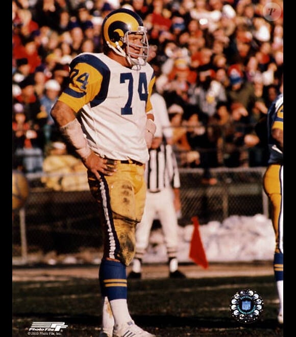 Merlin Olsen dans les années 70 avec l'équipe des Rams de St Louis