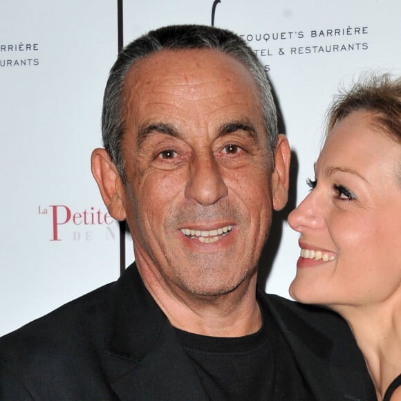 Thierry Ardisson et sa femme Audrey Crespo-Mara - Photocall de la 2eme soiree d'inauguration du restaurant de 'La Petite Maison Nicoise' a l'hotel Fouquet's Barriere a Paris le 22 Janvier 2013. 