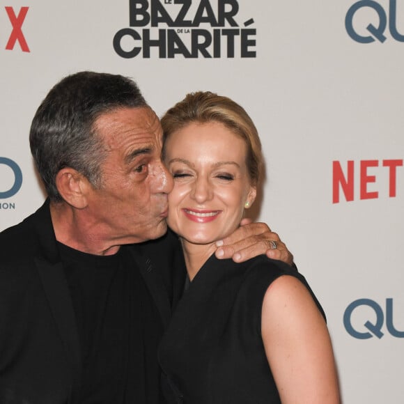 Thierry Ardisson et sa femme Audrey Crespo-Mara à l'avant-première de série télévisé TF1 "Le Bazar de la Charité" au Grand Rex à Paris, France, le 30 septembre 2019. © Coadic Guirec/Bestimage 