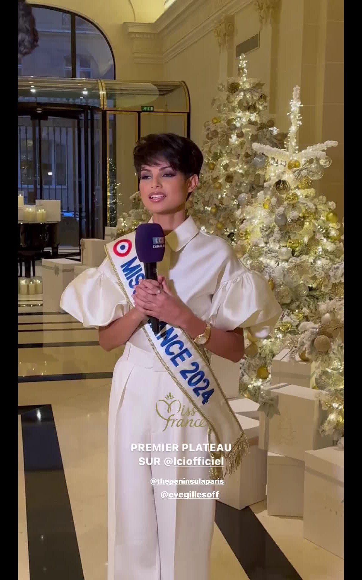 Vidéo Eve Gilles (Miss France) séjourne au Peninsula, hôtel cinq
