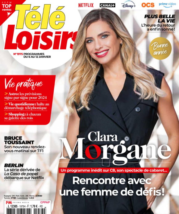 Couverture du magazine Télé-Loisirs paru le samedi 30 décembre 2023.