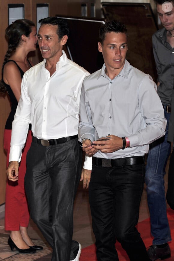 Daniel Ducruet et son fils Louis - Finale du "Million Dollar Super Four" organise par Mike Wittstock a Monaco, le 13 juillet 2013. Khabib Allakhverdiev a finalement conserve son titre en battant Souleymane M'Baye par arrêt de l'arbitre en fin de 11e reprise. 
