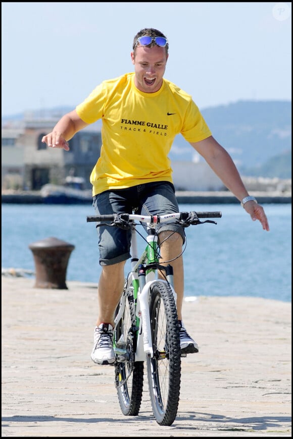 Oscar Pistorius sur le port de Trieste en Italie.